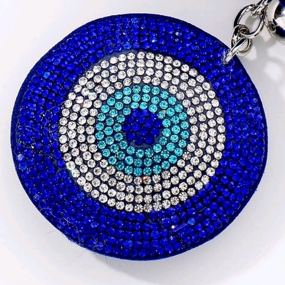 🔹️Evil eye 🔹️blue Rhinestone Decor heart Charm Keychain ✨️💙👀 - Picture 4 of 4